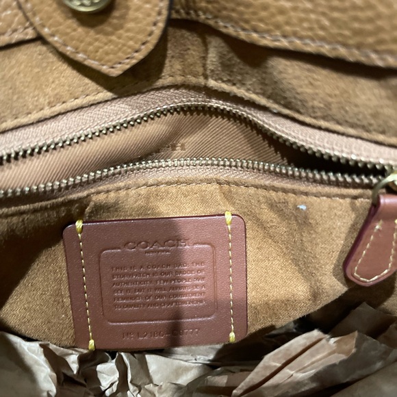 Coach Cream and Tan Leather Tote - Picture 6 of 7